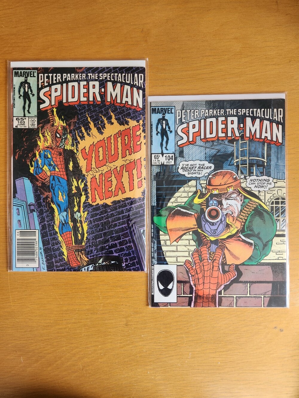 Spectacular Spider-Man #103, 104 1980s Marvel (Lot of 2)